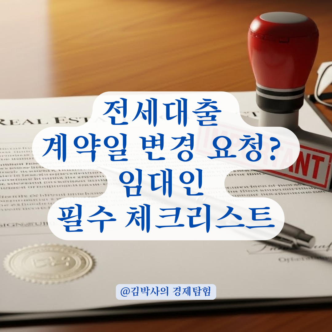 "전세대출 때문에 날짜 좀 바꿔주세요" 임대인이 무작정 해주면 안 되는 이유