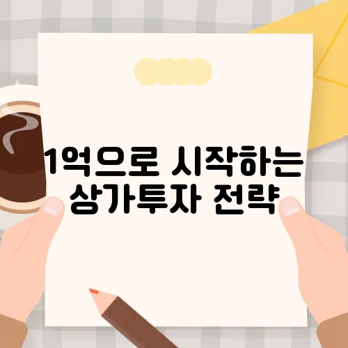 1억으로 시작하는 상가투자 전략