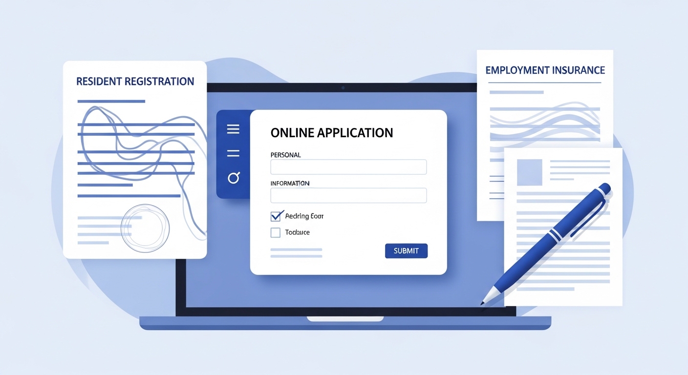 아빠 육아휴직 장려금을 온라인으로 신청하는 모습