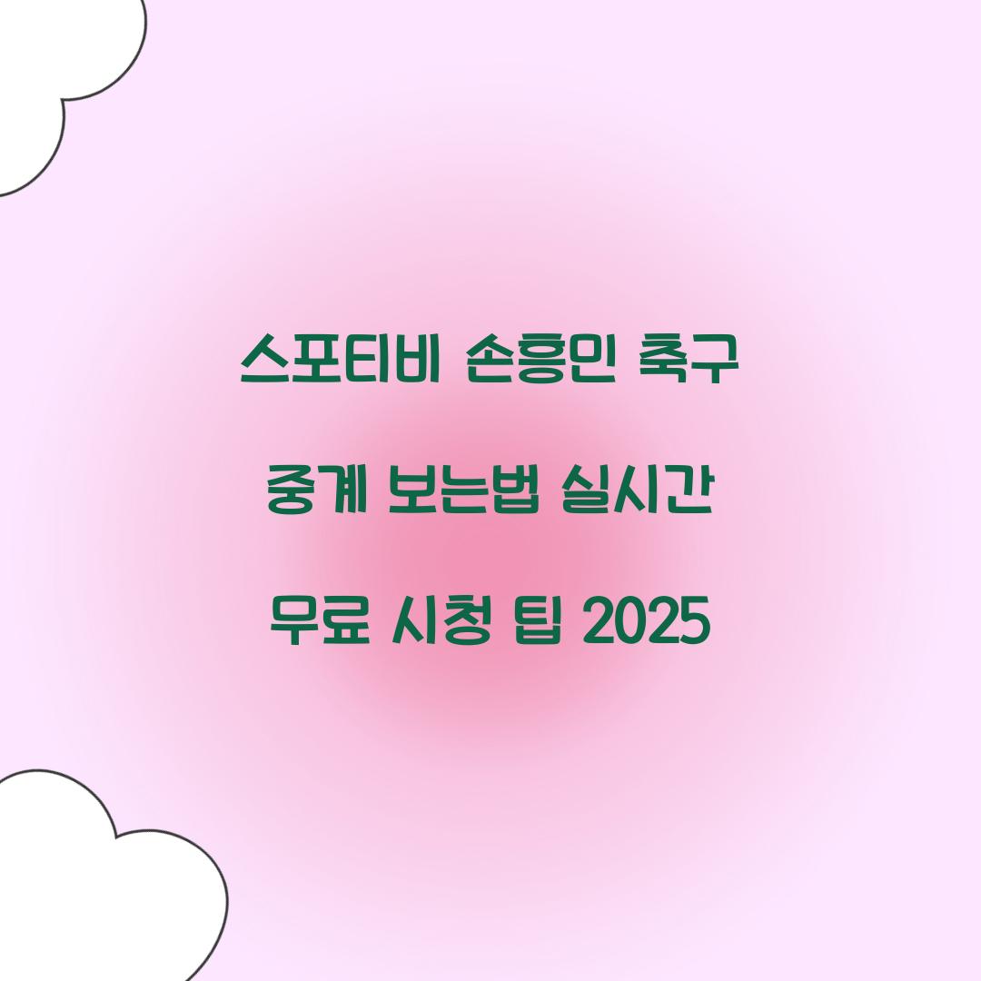 스포티비 손흥민 축구 중계 보는법