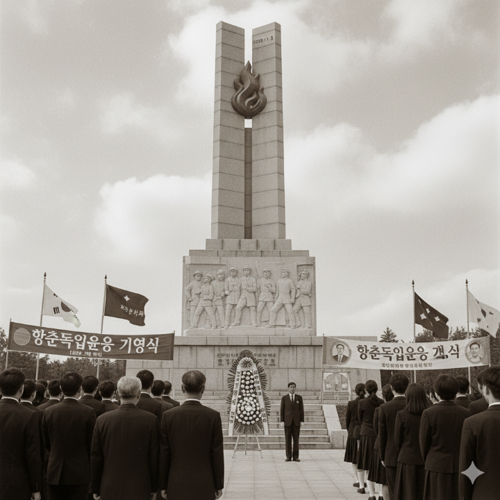 학생독립운동 기념탑 및 기념식 사진