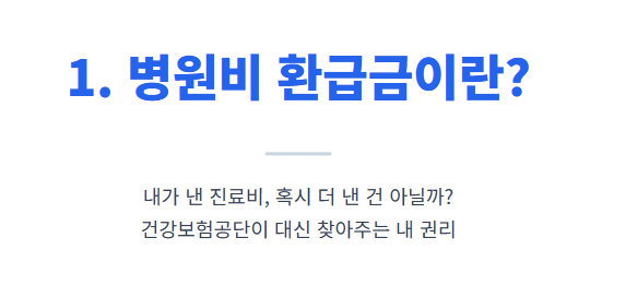 병원비 환급조회