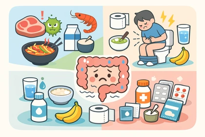 설사 원인에 따라 음식과 약 선택을 구분해 관리하는 흐름2