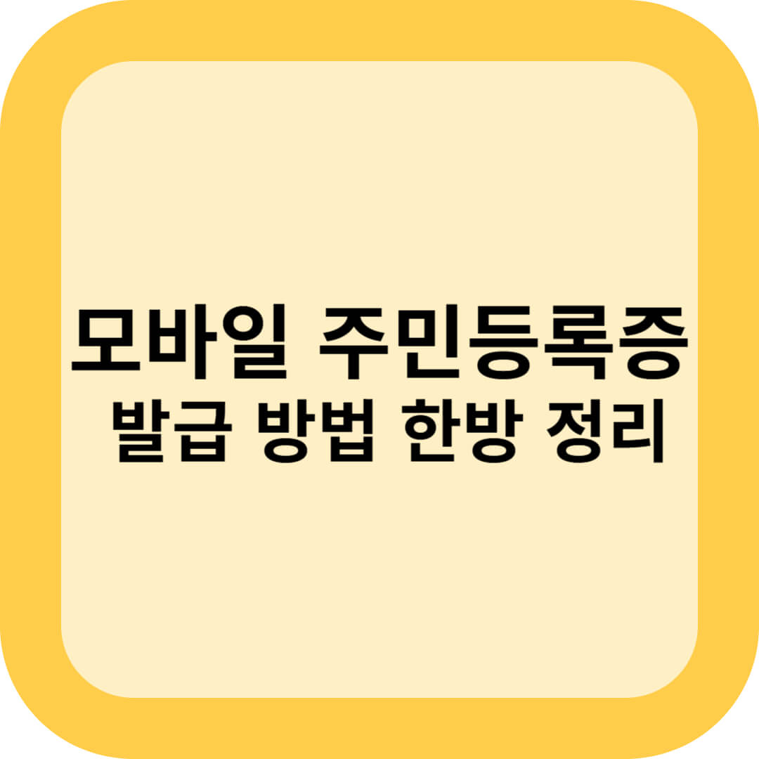 모바일 주민등록증 발급 방법, 한방 정리