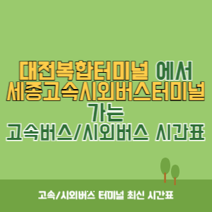대전복합터미널에서 세종고속시외버스터미널 가는 시외버스 시간표 최신정보