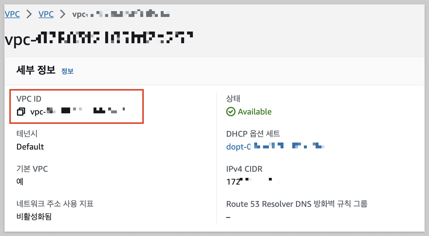 aws vpc id 확인