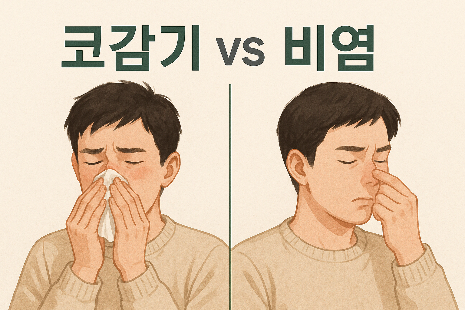 코감기와 비염의 주요 증상 차이