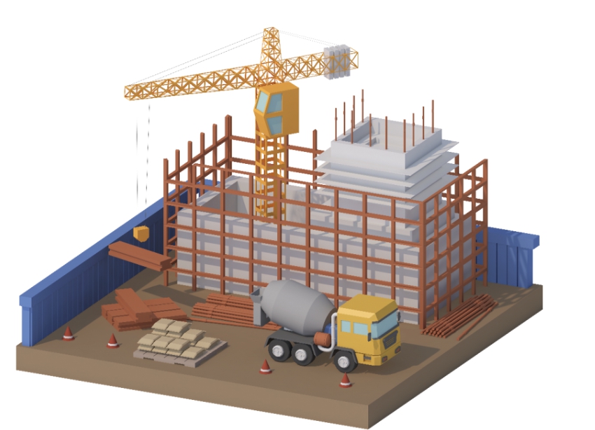 건물 건축 모습