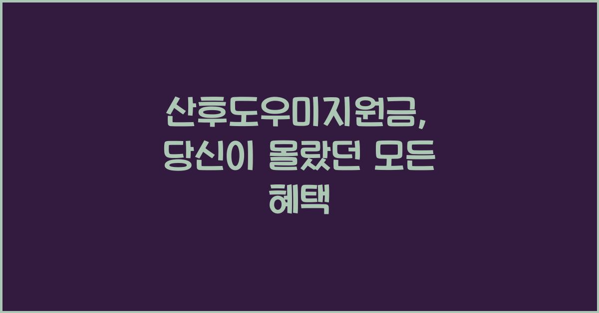 산후도우미지원금