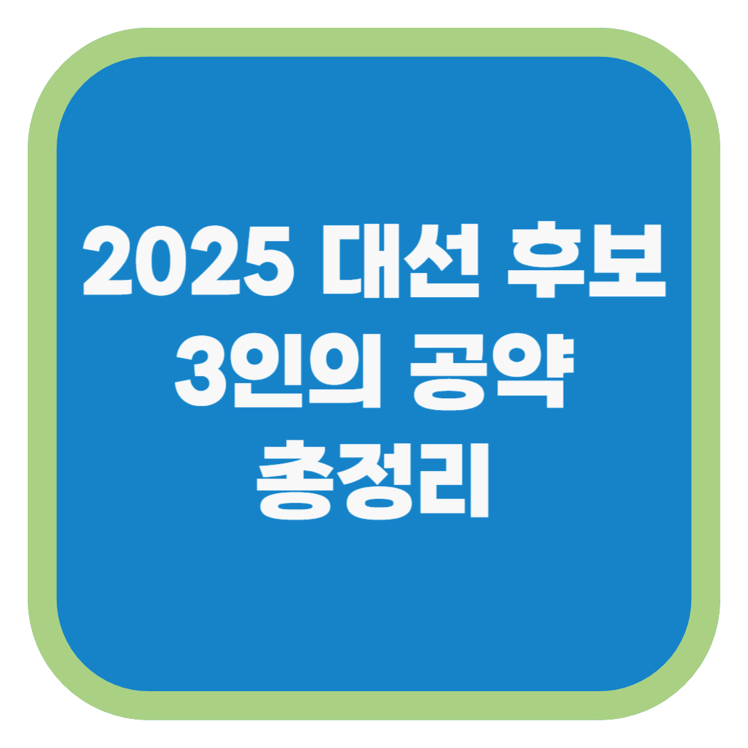 2025 대선 후보 3인의 공약 총정리
