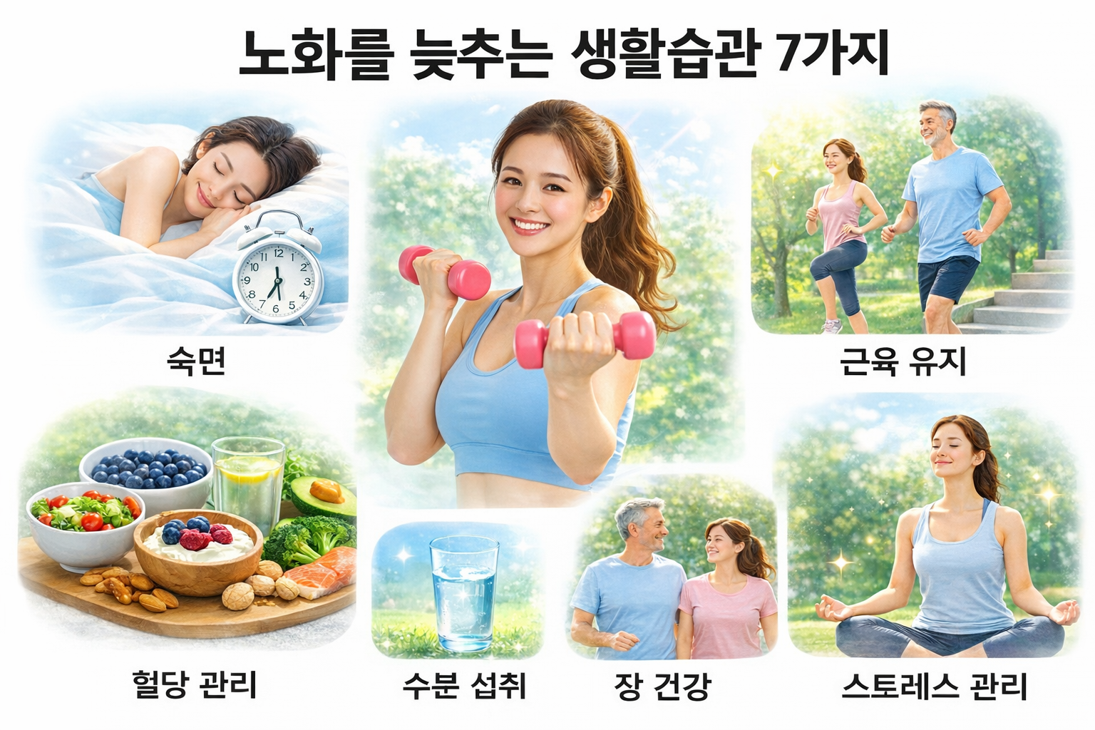 노화를 늦추는 생활습관 7가지 &ndash; 돈 안 들이고 젊어지는 방법