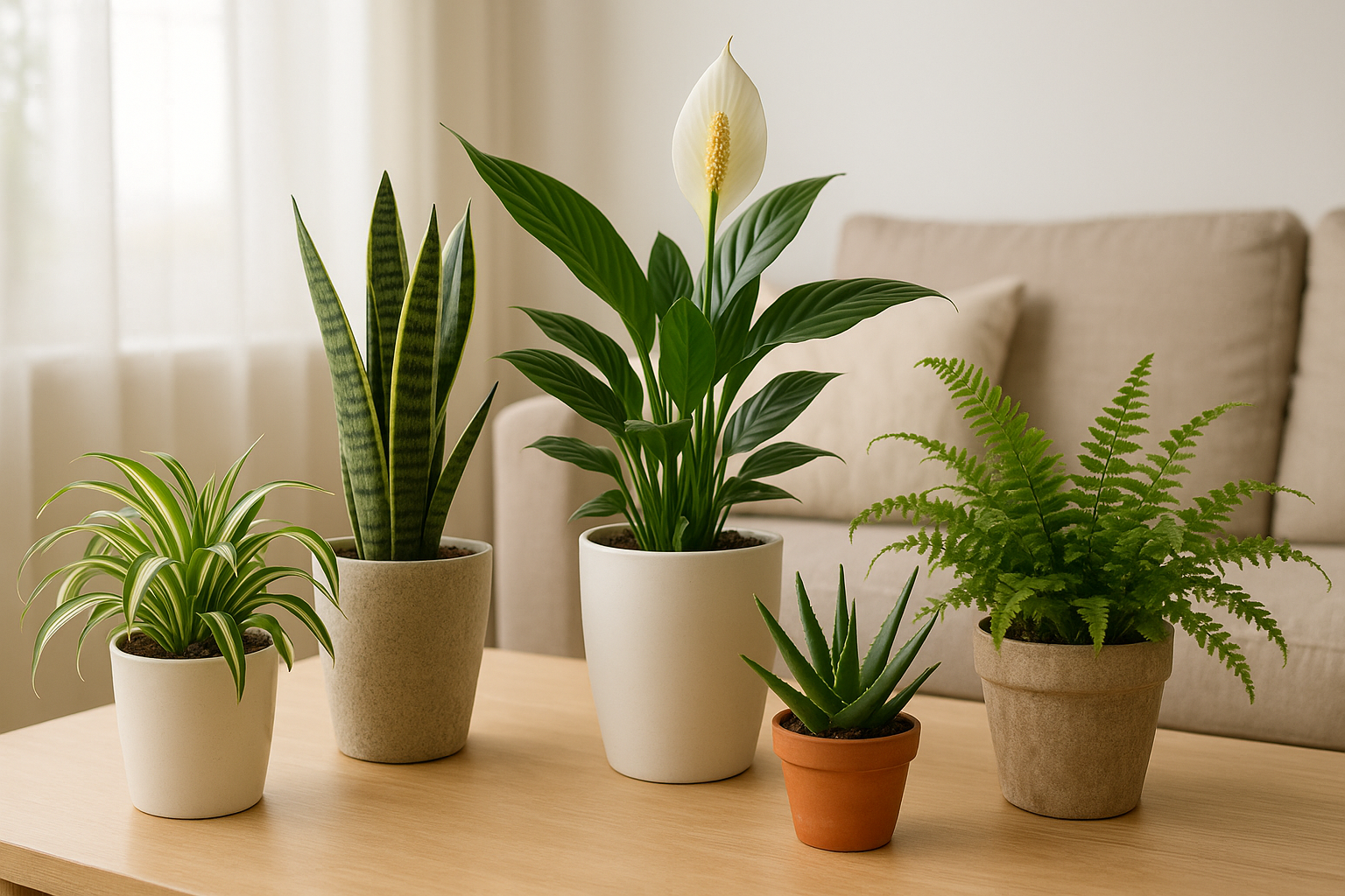 실내 공기 정화 식물들