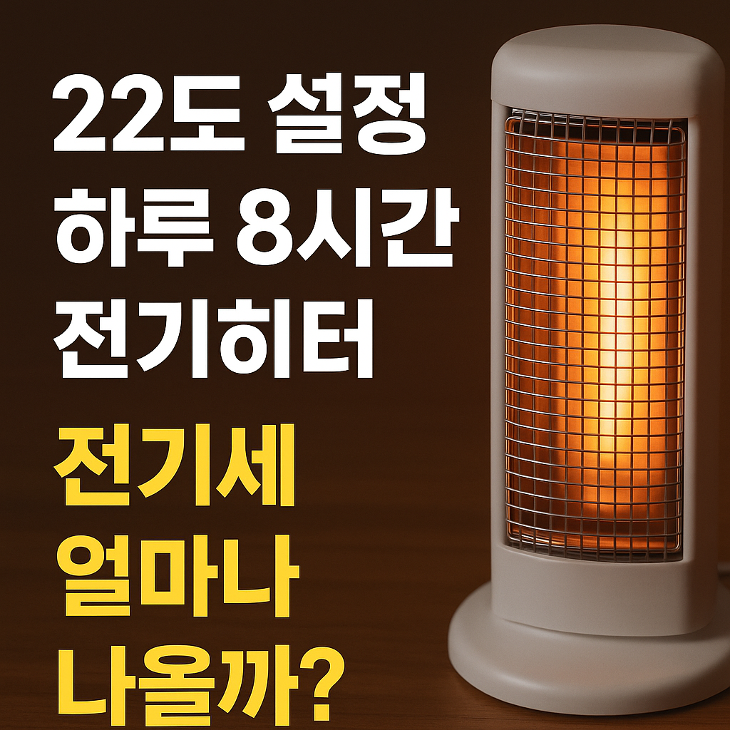 22도 설정, 하루 8시간 전기히터 사용하면 전기세 얼마나 나올까?