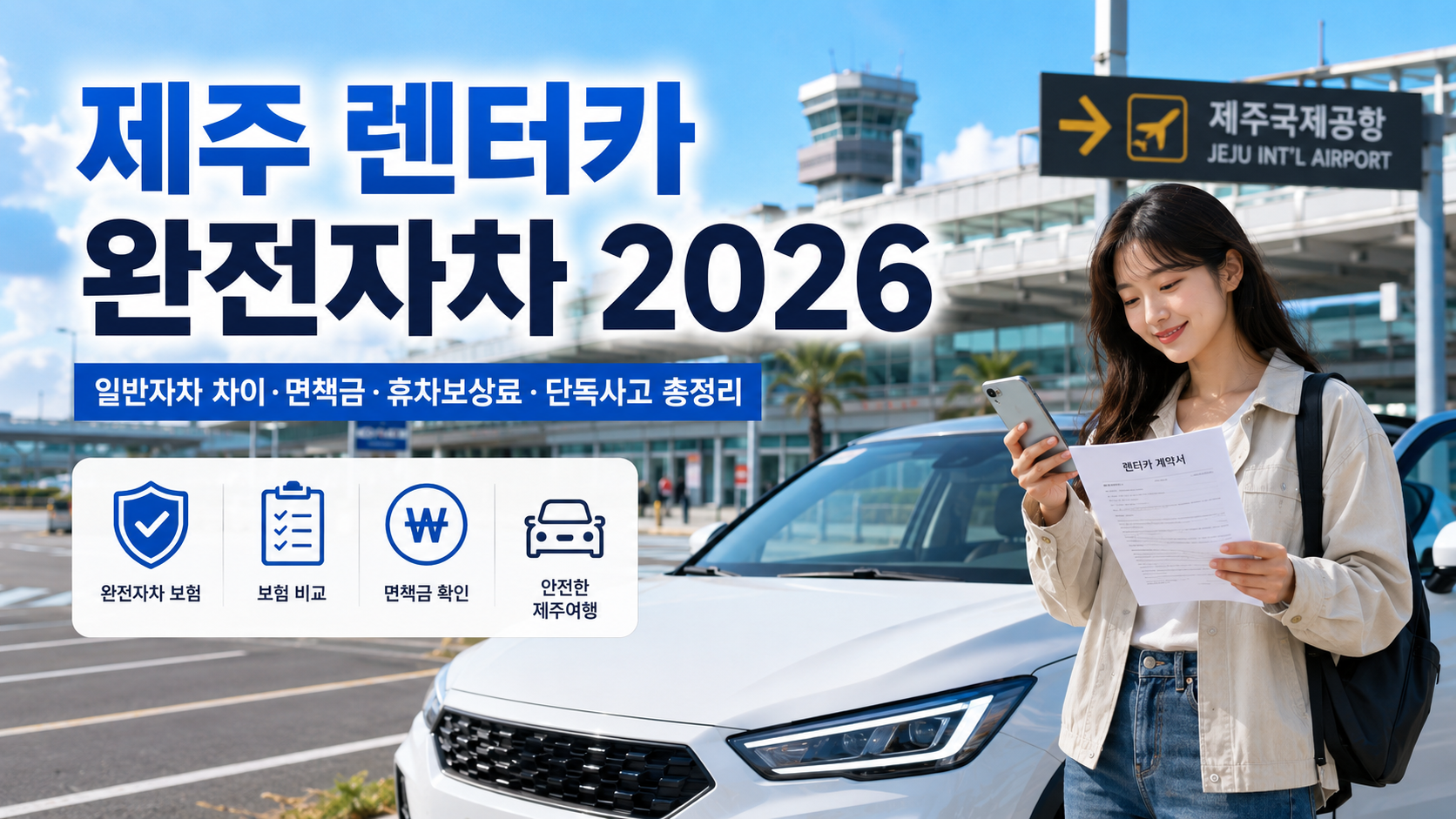 제주 렌터카 완전자차 2026｜일반자차 차이&middot;면책금&middot;휴차보상료&middot;단독사고 총정리