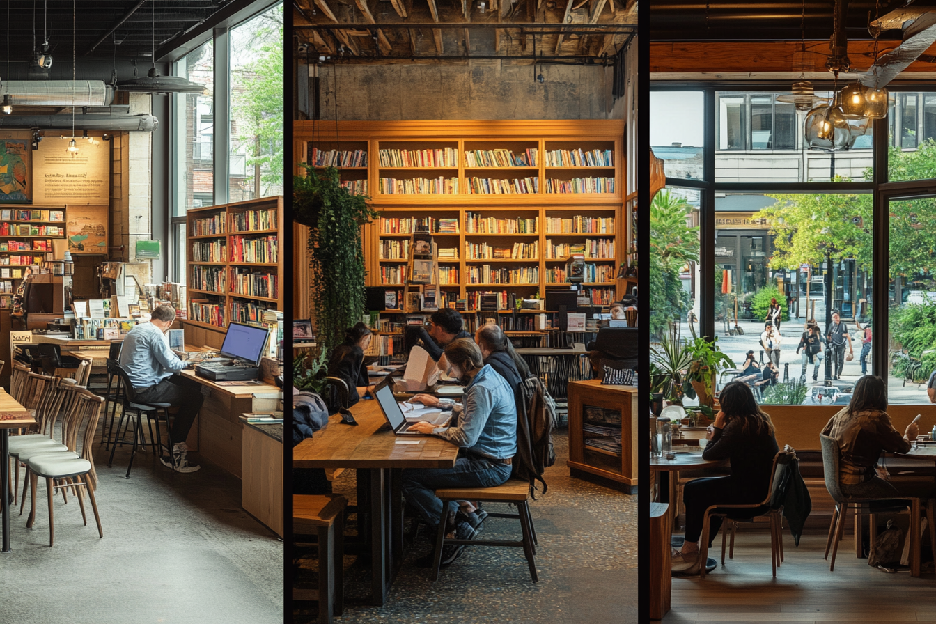 세 가지 북카페 스타일 비교