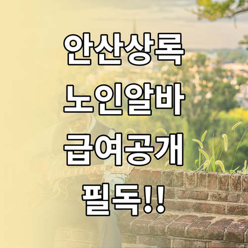 안산 상록구 노인 일자리 사업 유형별..
