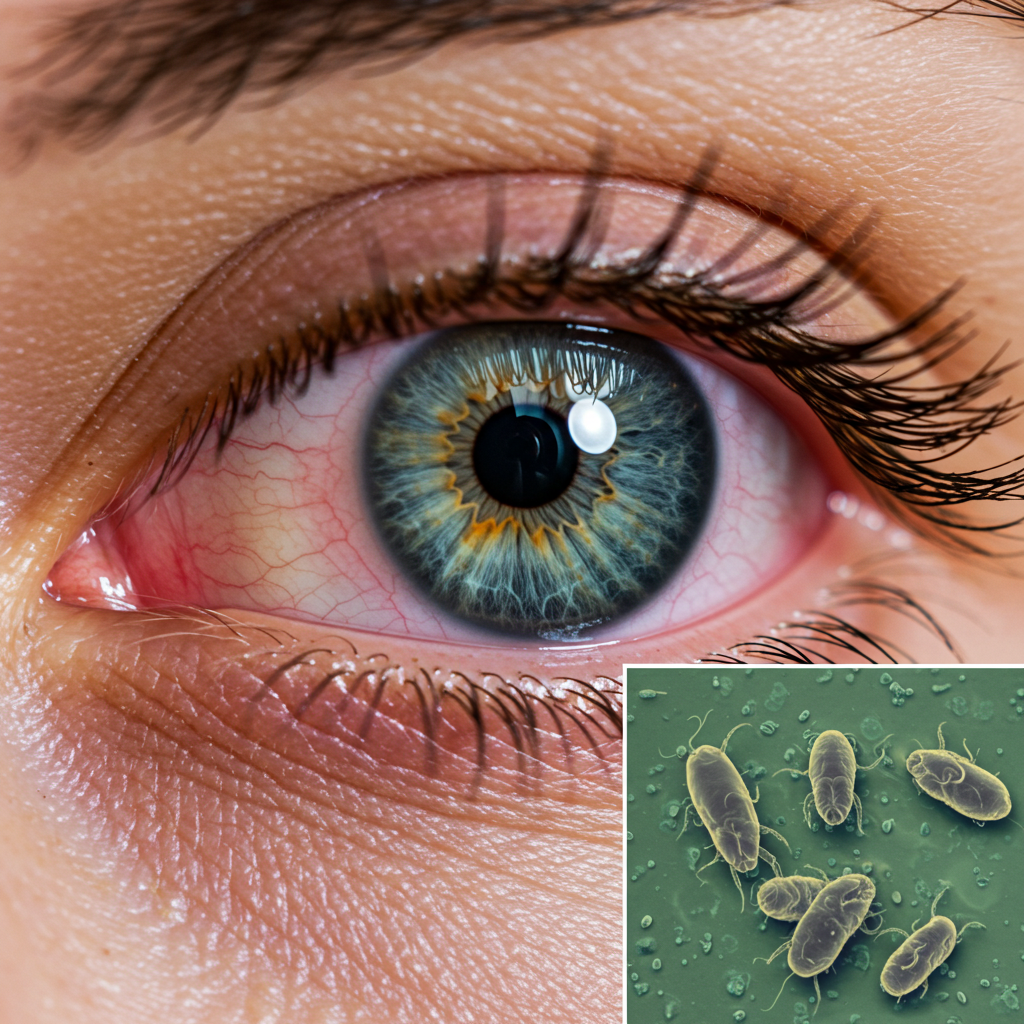 통년성 알러지 결막염과 집먼지진드기 이미지