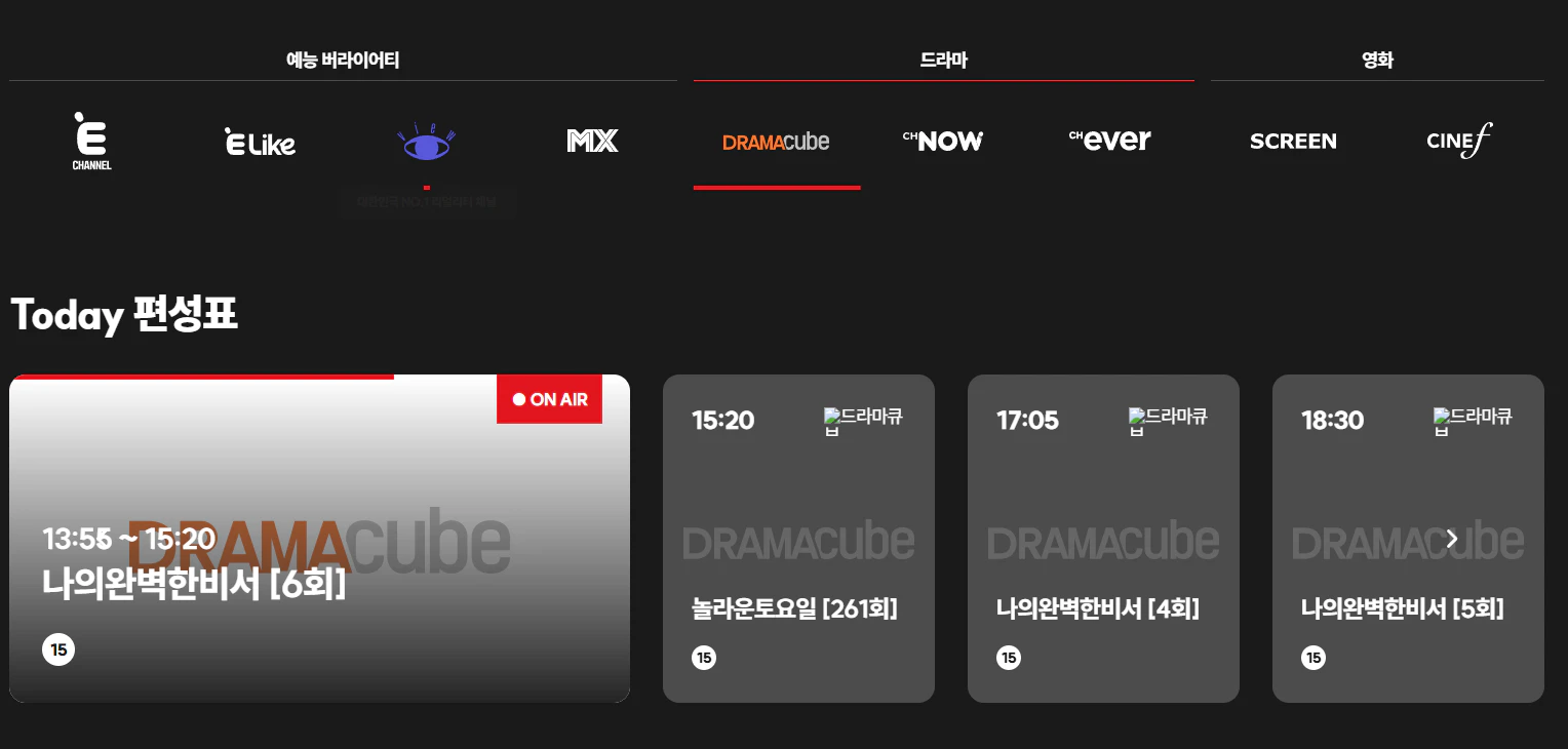 나의 완벽한 비서 재방송 채널 시간표