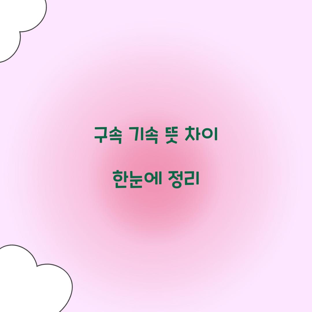 구속 기속 뜻 차이