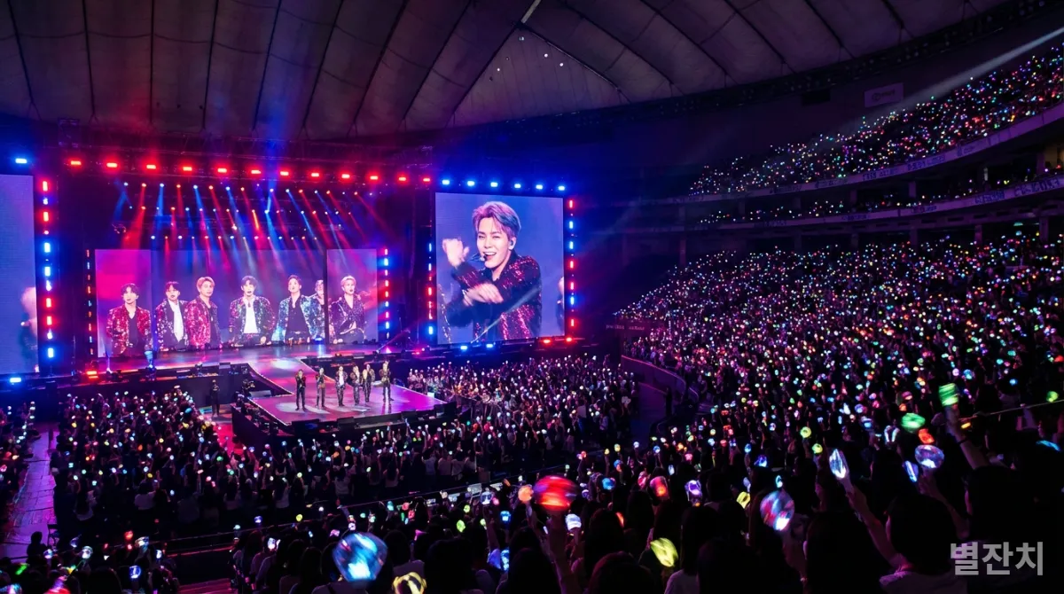 글로벌 대중문화의 힘을 보여주는 K-pop 아이돌의 콘서트 장면