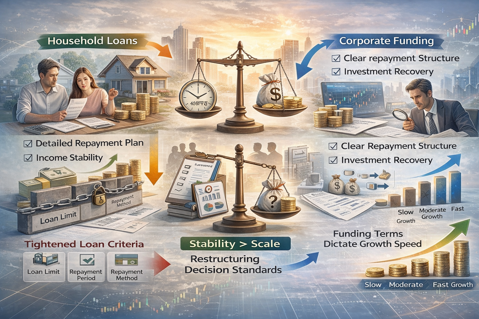2026년 금융시장 유동성 변화와 자금조달
대출 기준 체감 이동, 기업 자금조달 환경, 가계 자금조달 체감, 소비와 주택시장 연결
