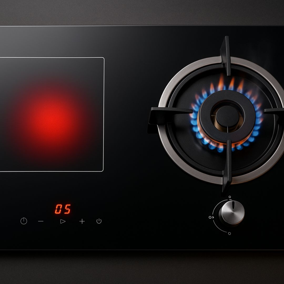 인덕션과 가스레인지 불꽃 비교 이미지