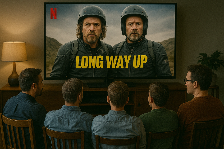 롱 웨이 업(Long Way Up) 시청하는 모습