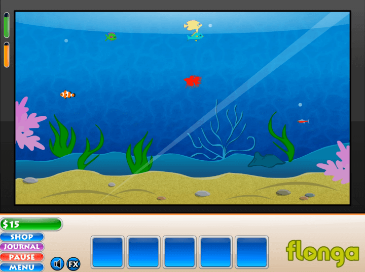 물고기-키우기-플래시게임-시작-화면