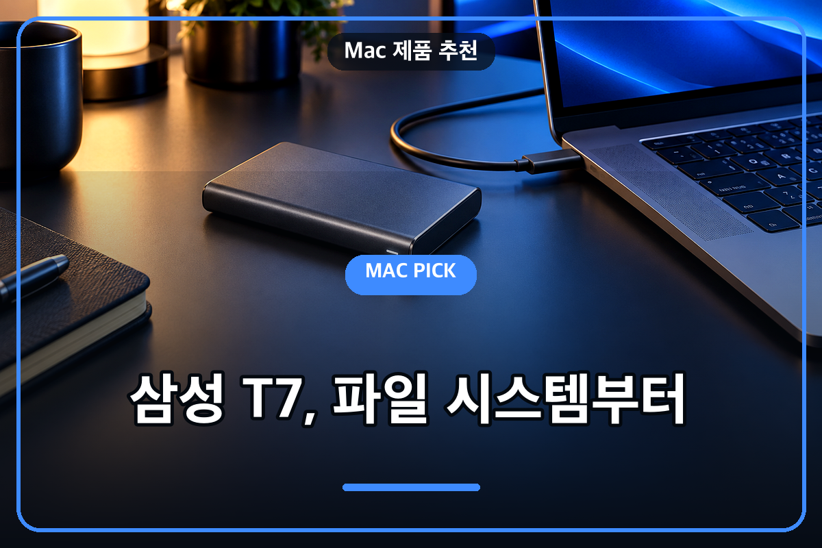 삼성 T7 파일 시스템 선택을 설명하는 맥북 외장 SSD 대표 이미지