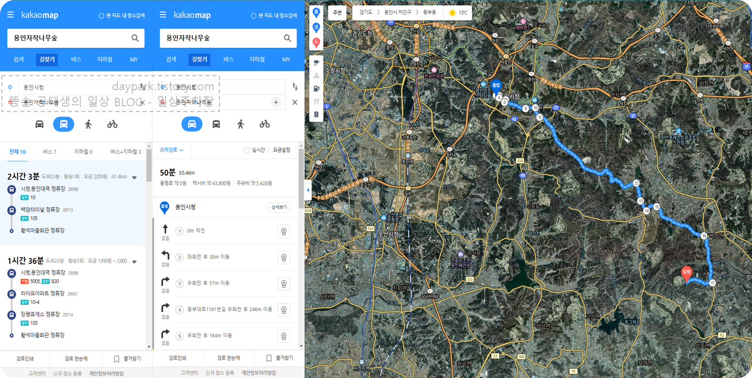 용인자작나무숲 교통편