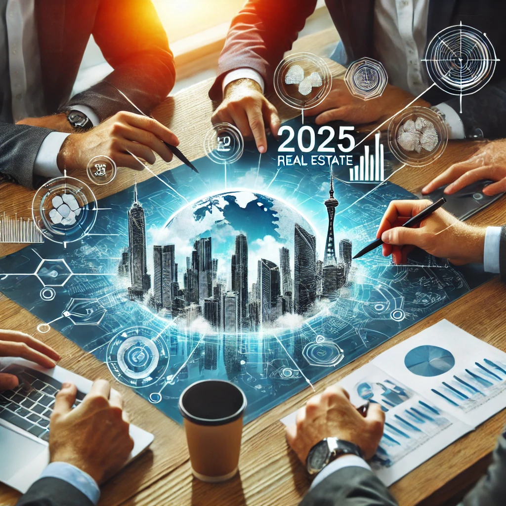 부동산 투자자들이 2025년 시장 전략을 논의하는 모습