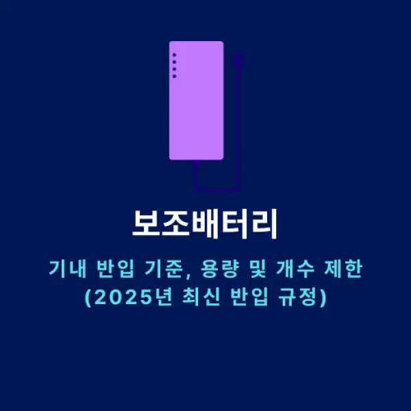 보조배터리 기내 반입 기준