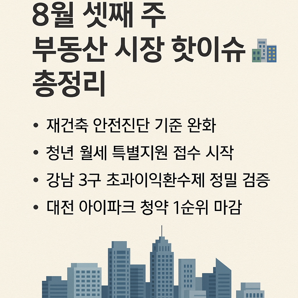 8월 셋째 주 부동산 시장 핫이슈 총정리 🏙