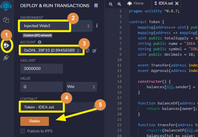 코인만들기-배포하기-화면