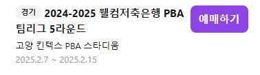 2025 PBA LPBA 투어 웰컴저축은행 팀리그 일정