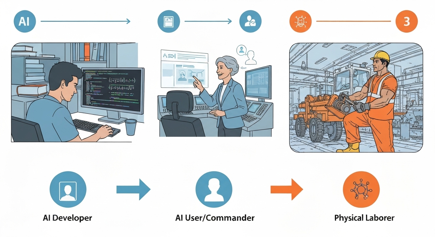 미래 직업의 세가지 분류와 관련된 이미지