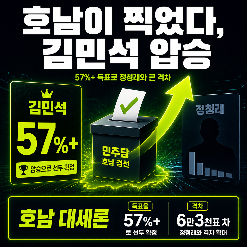 호남이 찍었다, 김민석 압승