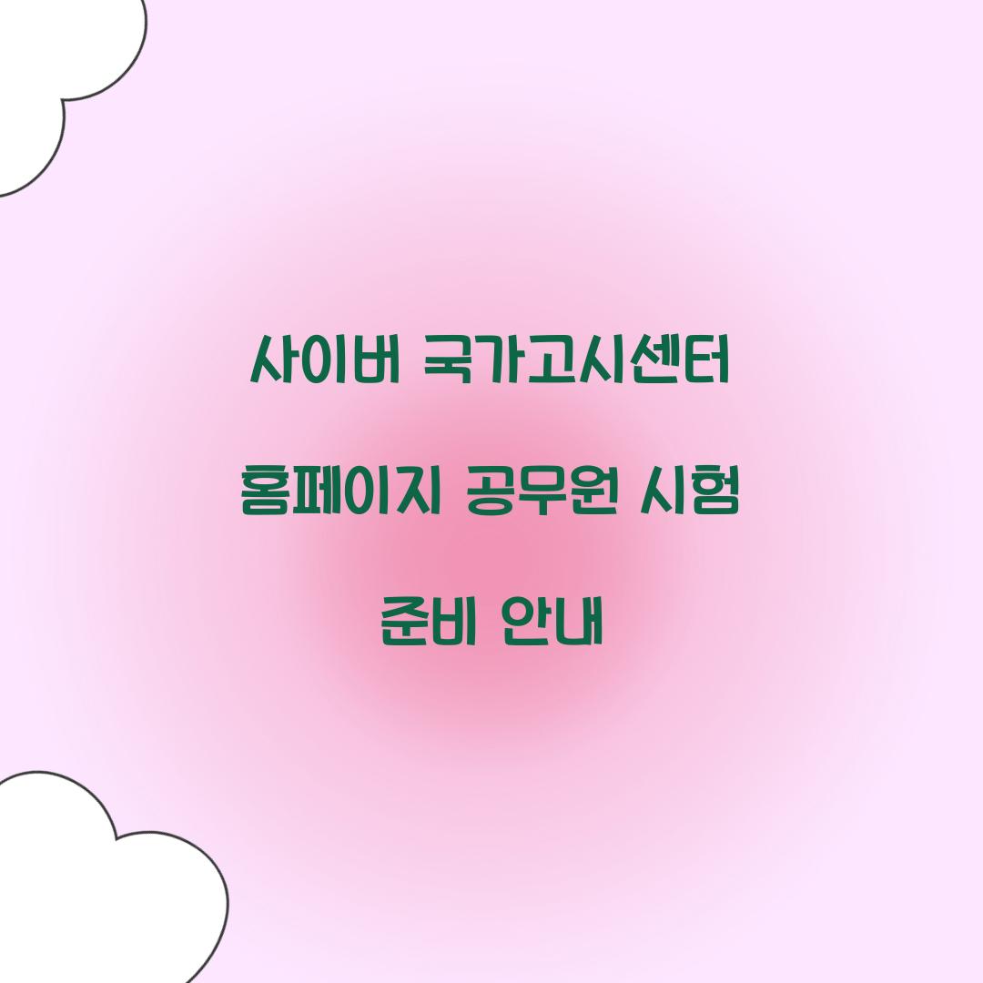 사이버 국가고시센터 홈페이지