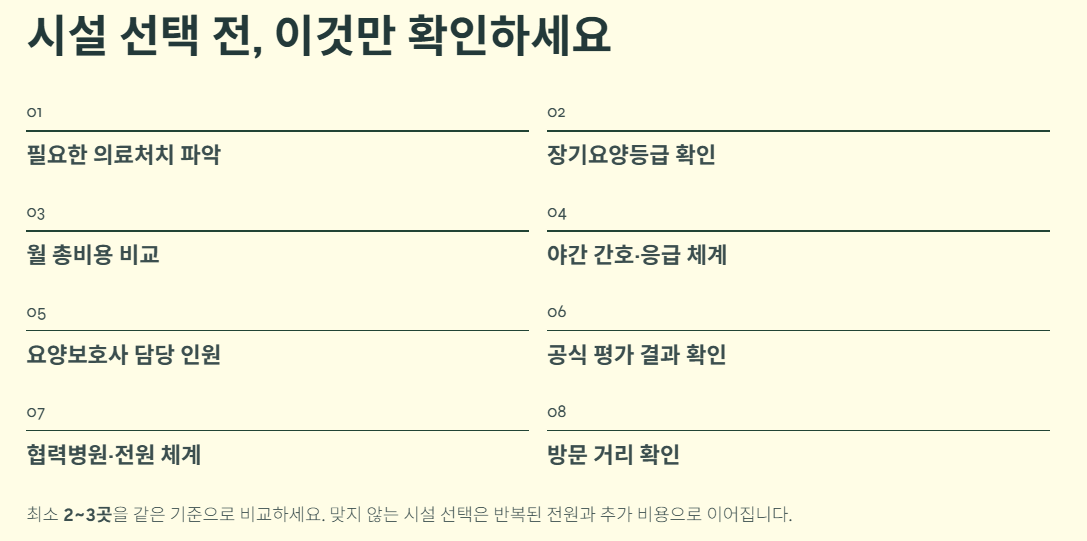 요양원 요양병원 차이