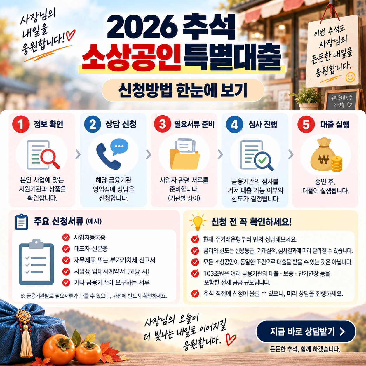 2026 추석 소상공인 특별대출 신청방법