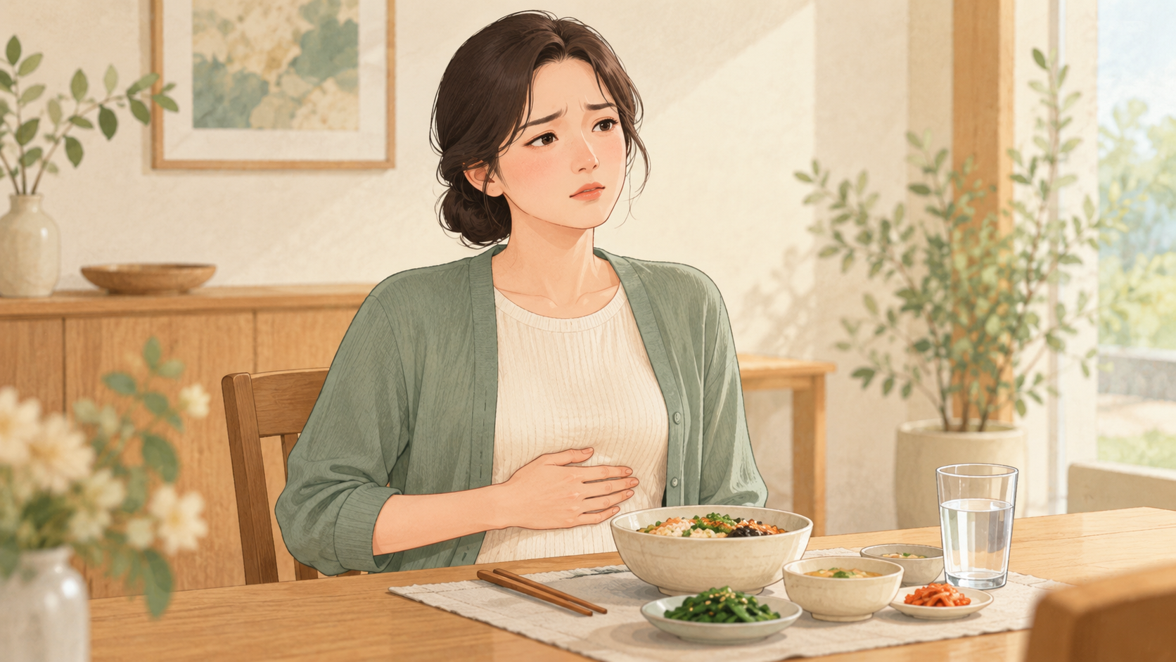 식사 후 속쓰림을 느끼는 성인