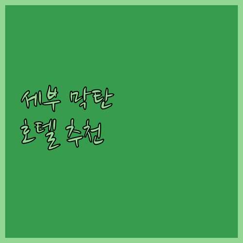 세부 막탄 인기 호텔 추천 2025 ..