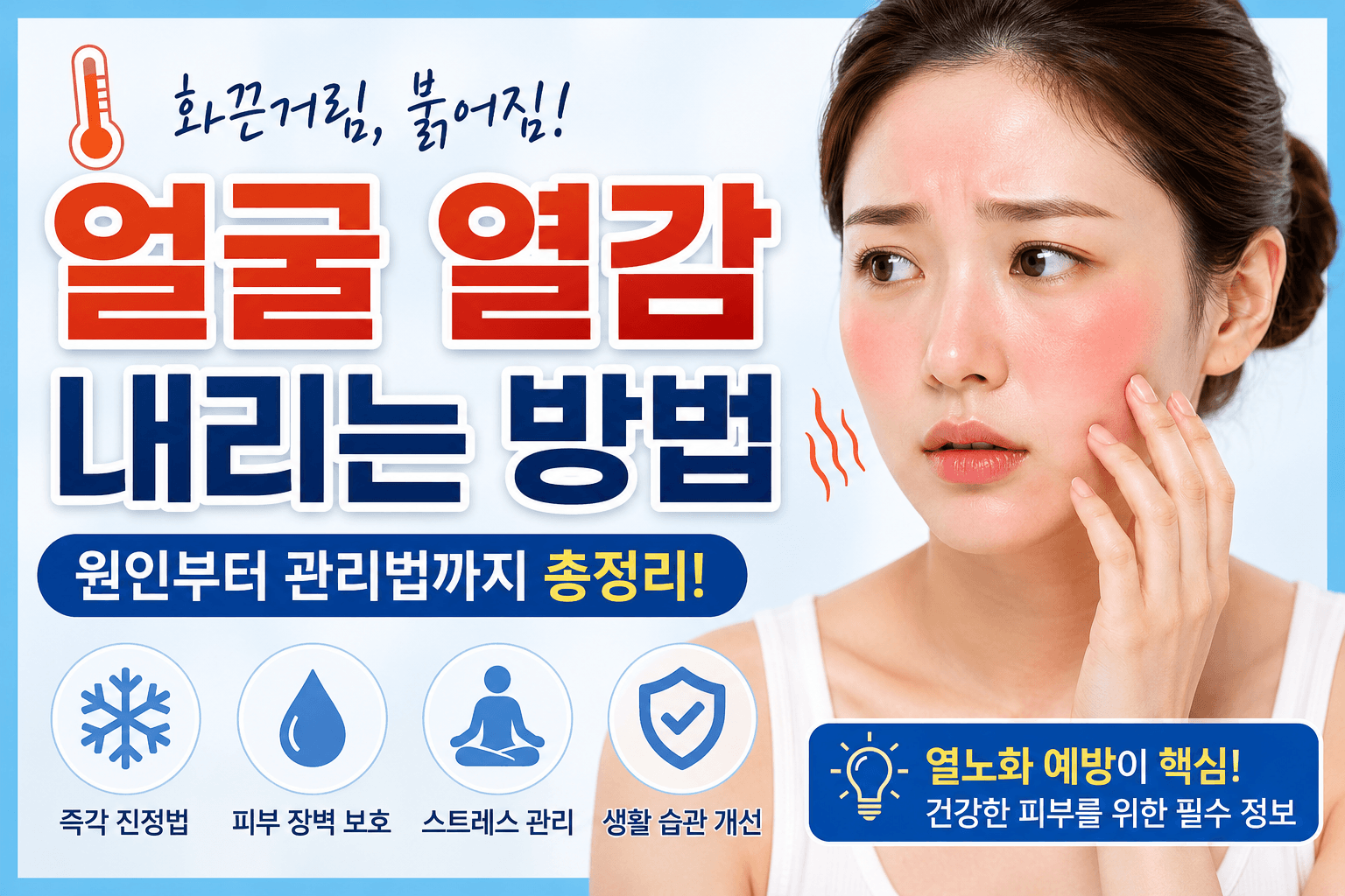 얼굴 열감 때문에 붉어진 피부&hellip; 빠르게 진정시키는 현실적인 해결법