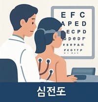 심전도검사중인사진