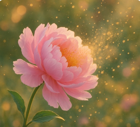 꽃가루 날리는 모습(꽃가루 알레르기)