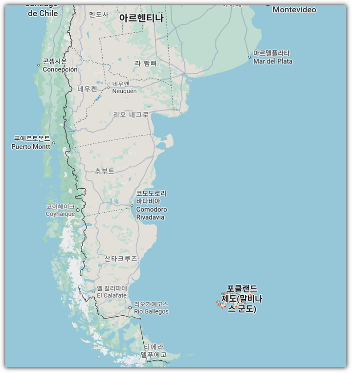 포클랜드 제도, 위치, 지도