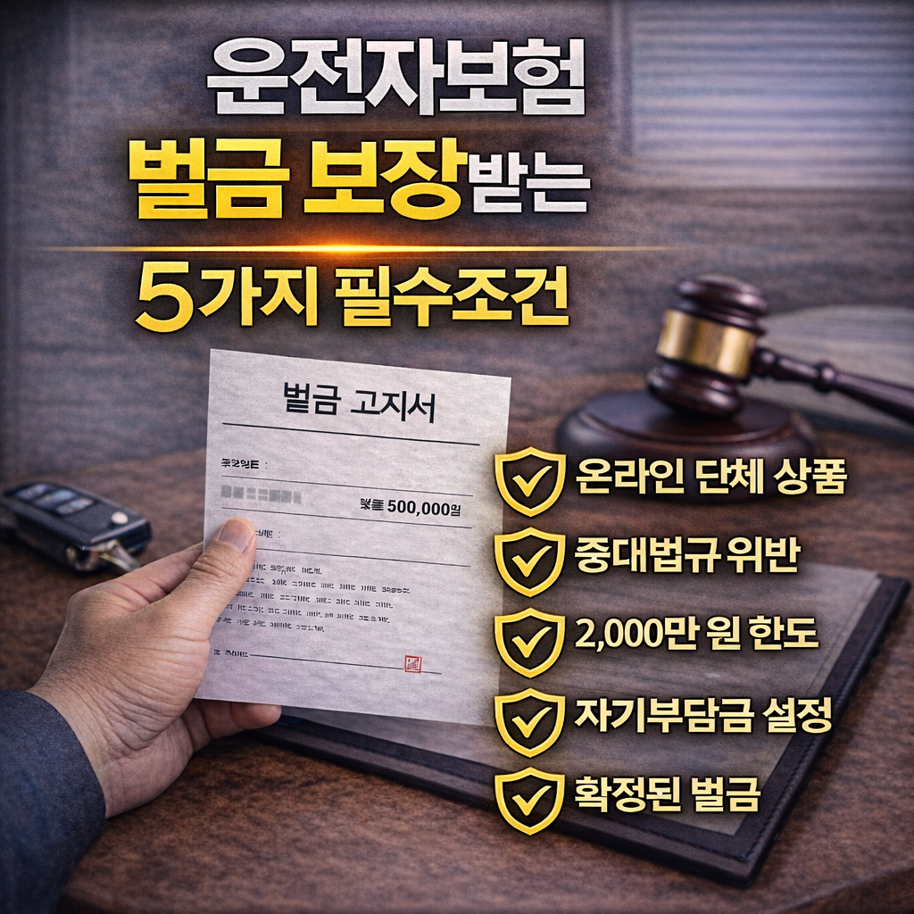 운전자보험 벌금 보장받는 5가지 필수조건