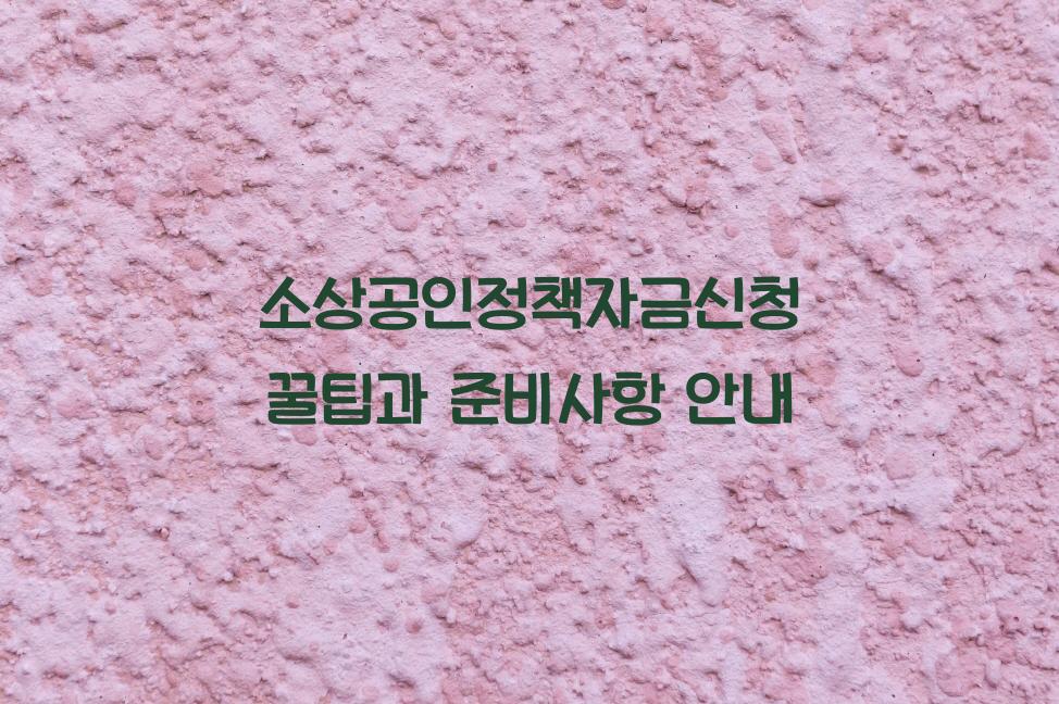 소상공인정책자금신청