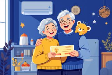 에너지 바우처 지원금 받고 좋아하는 노부부