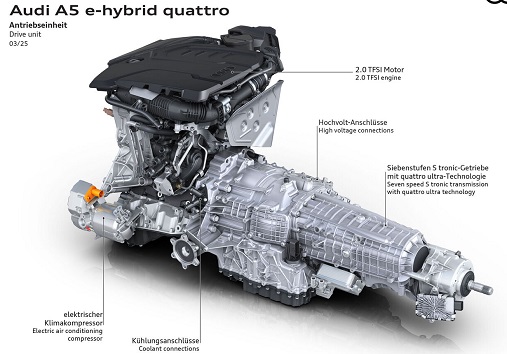 아우디 A5 e-하이브리드 엔진과 미션